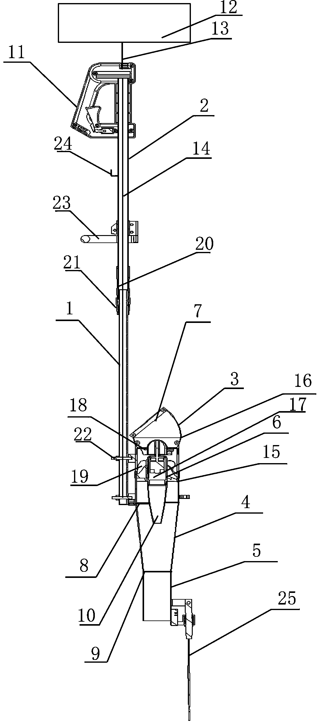 Wind fire extinguisher with telescopic operation long-rod