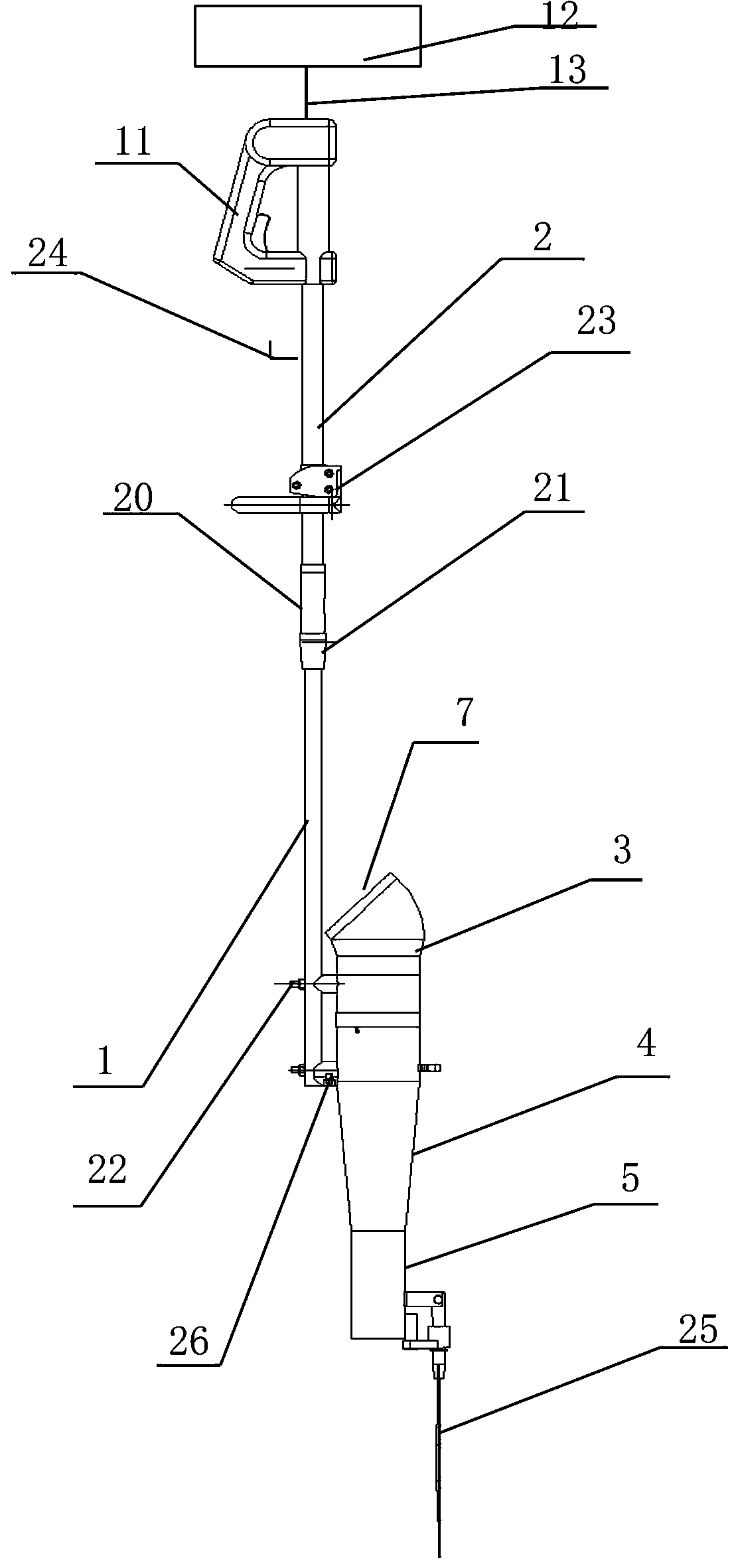 Wind fire extinguisher with telescopic operation long-rod