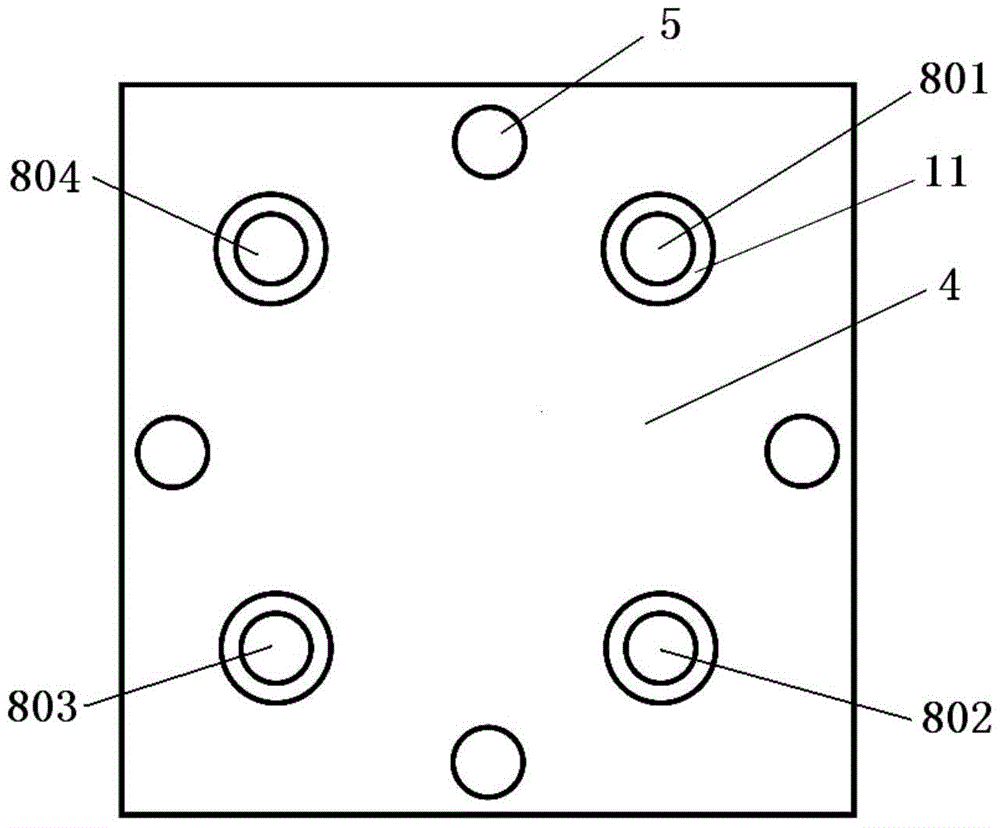 A flat-type solid oxide electrolytic cell stack bottom air intake test device