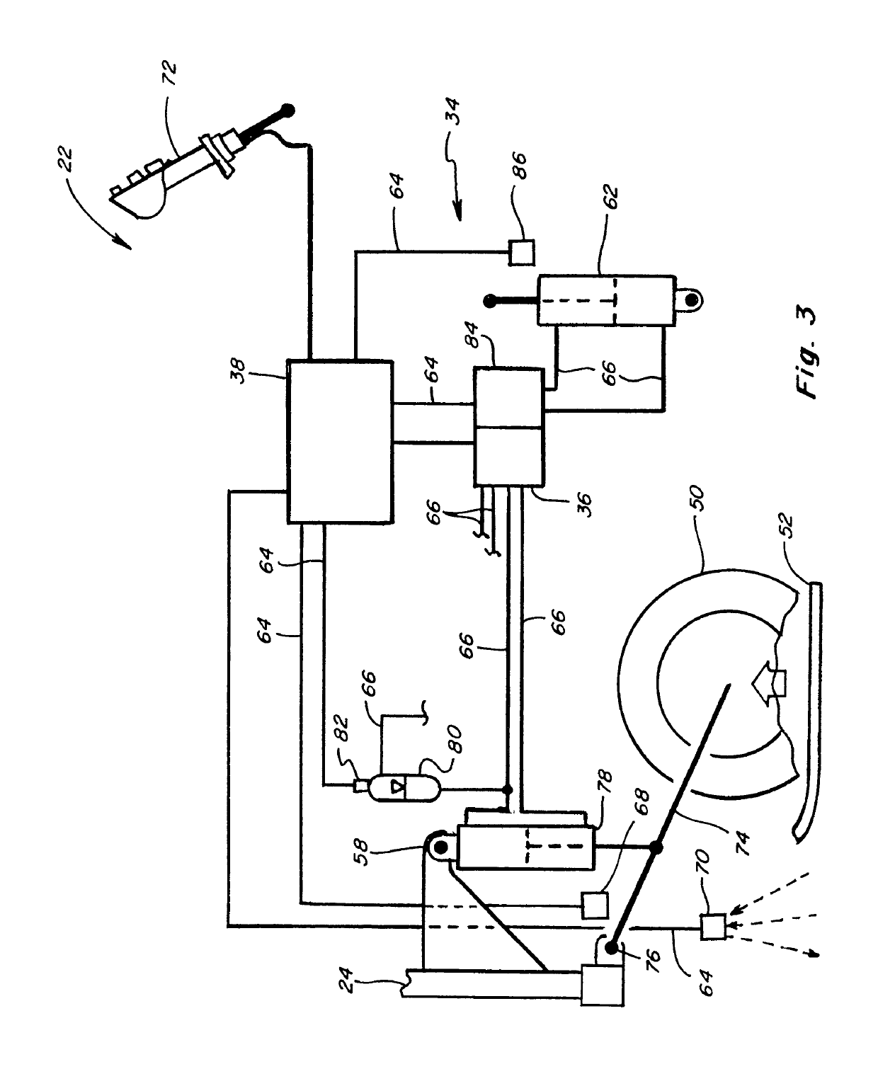 Header lateral tilt control with automatic operation in free float and controlled tilt modes