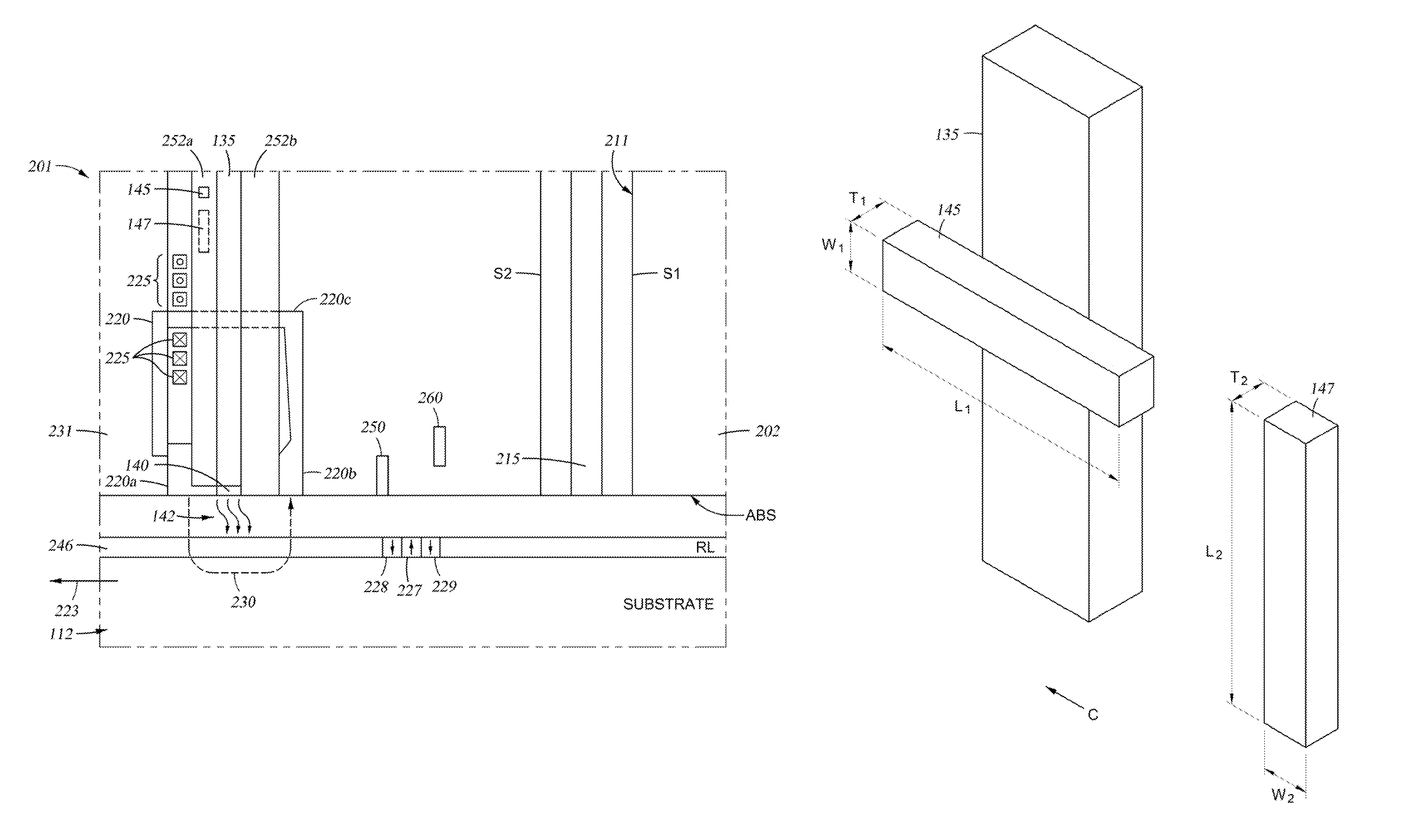 Dual thermal sensor for HAMR waveguide power monitor and integration with the contact sensor