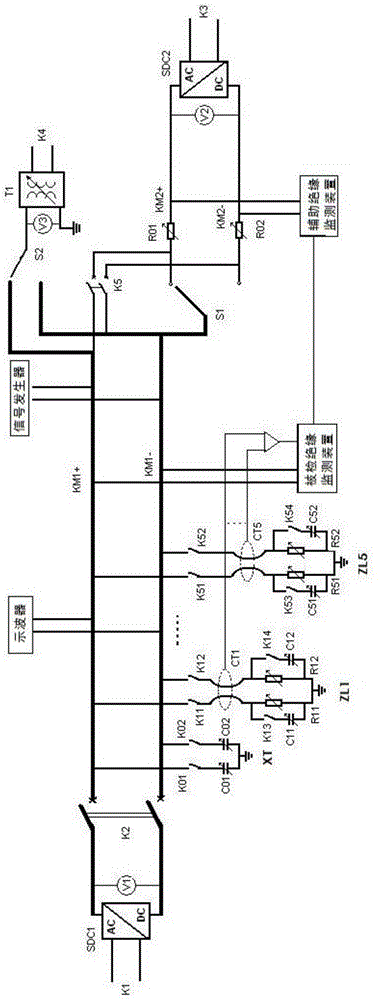 Detection device and detection method for station-dedicated DC power system insulation monitoring device