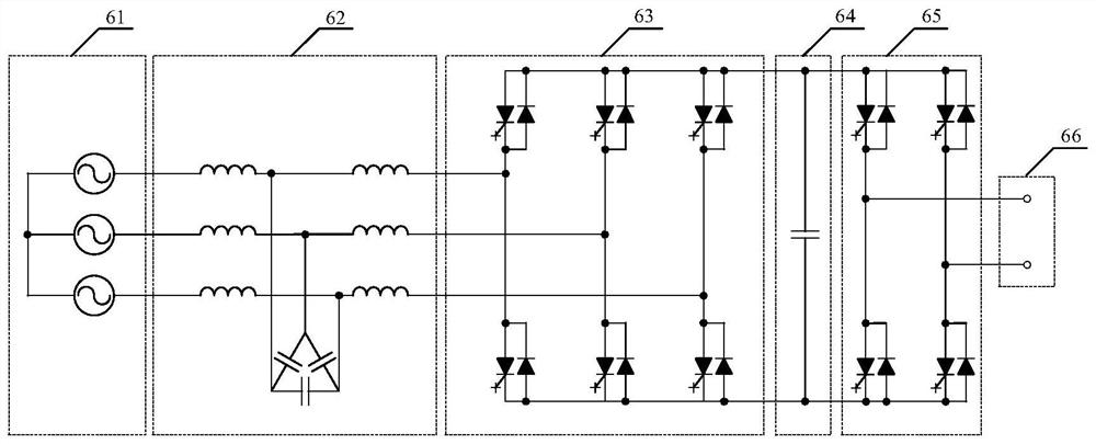 Converter topology structure for large megawatt power grid characteristic real-time simulation device