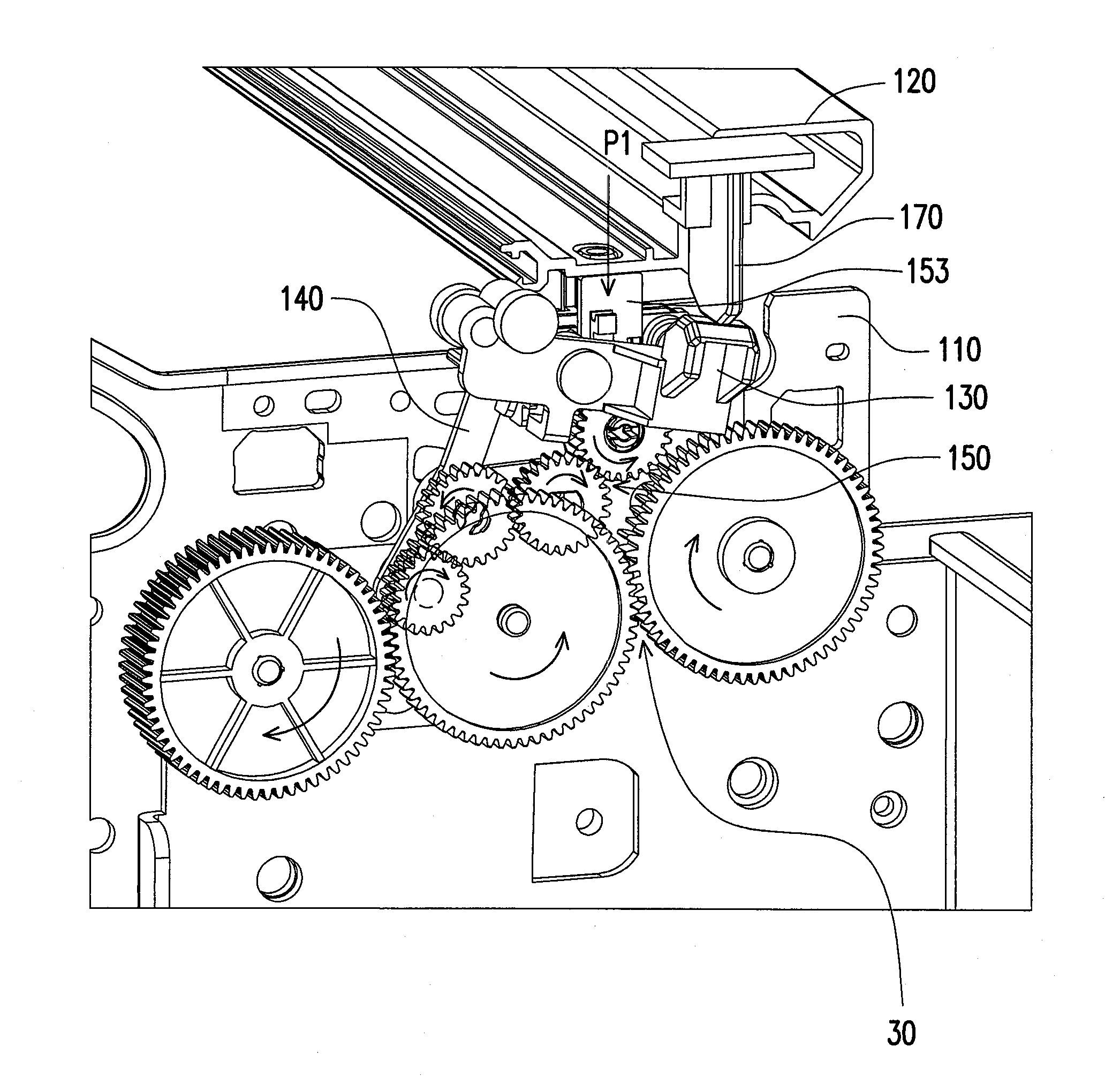 Depinching mechanism for paper jam removal in printer