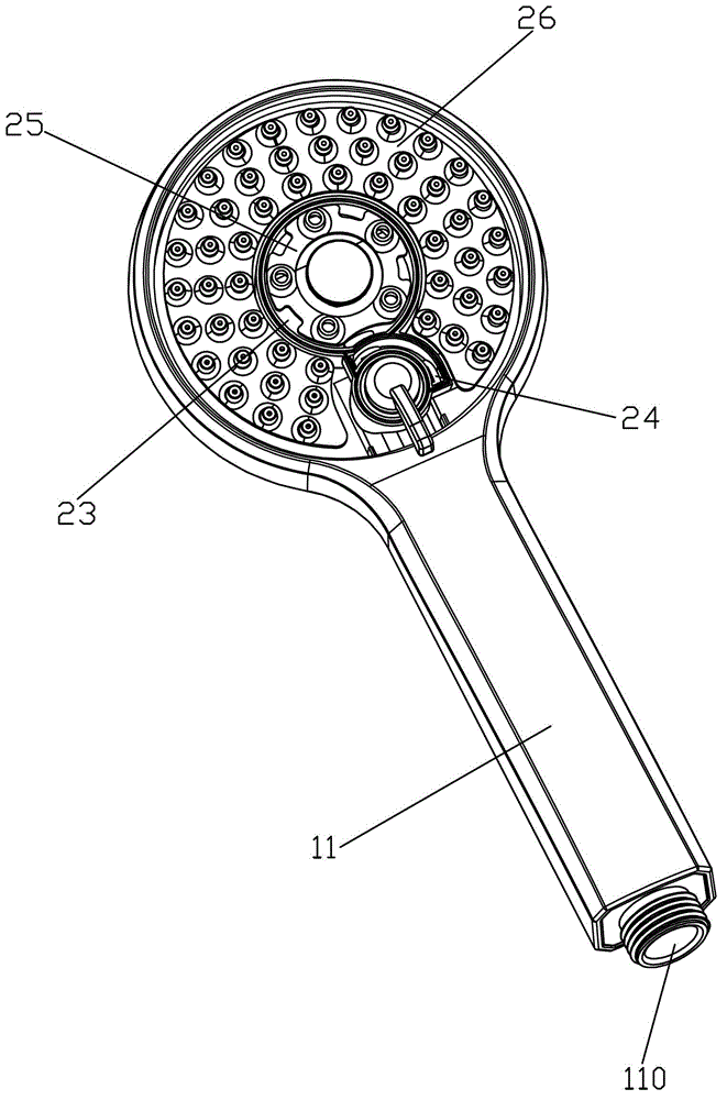 Handheld shower set with air suction function