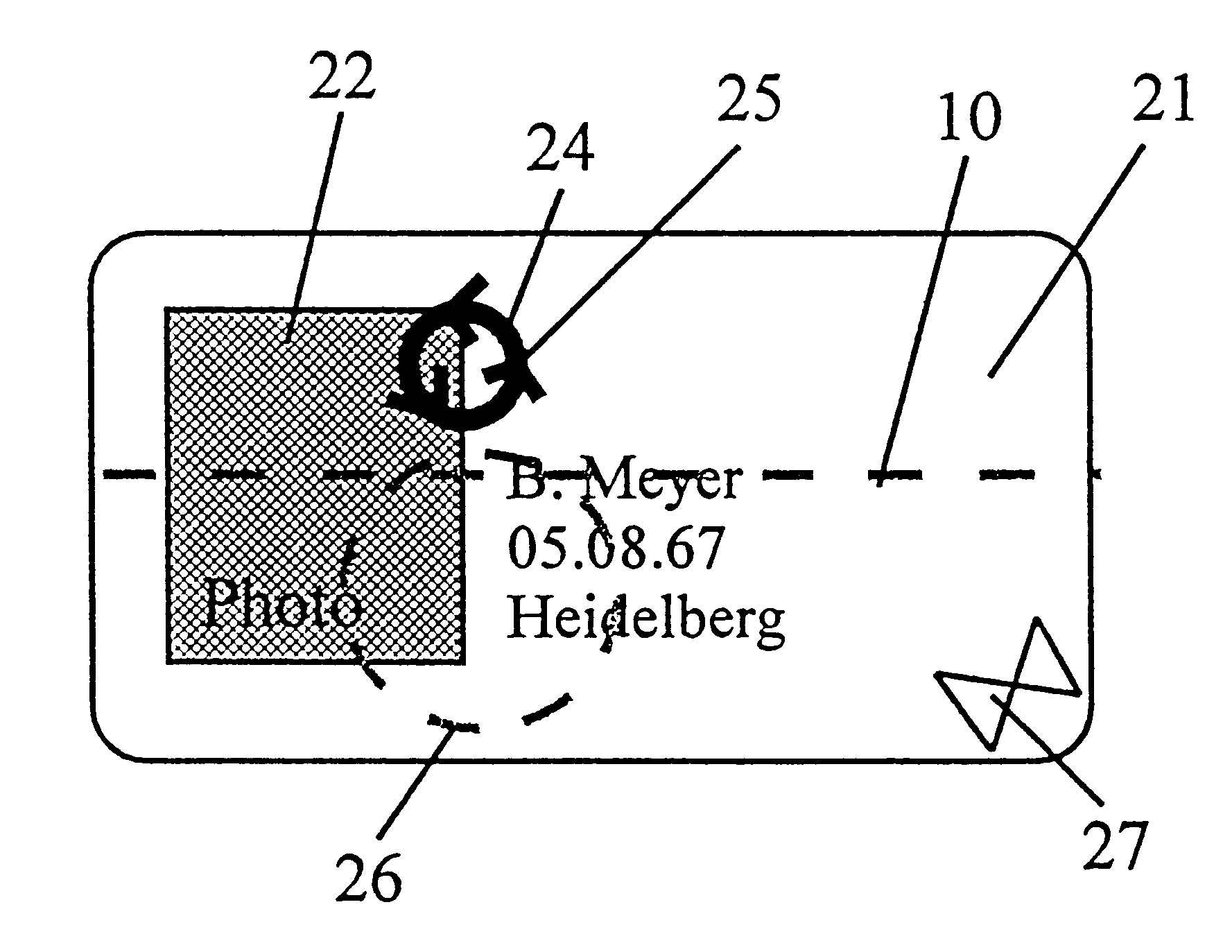 Security document with optically excitable dyes for authenticity check