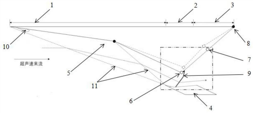 Oblique detonation wave standing control method and variable geometry combustion chamber