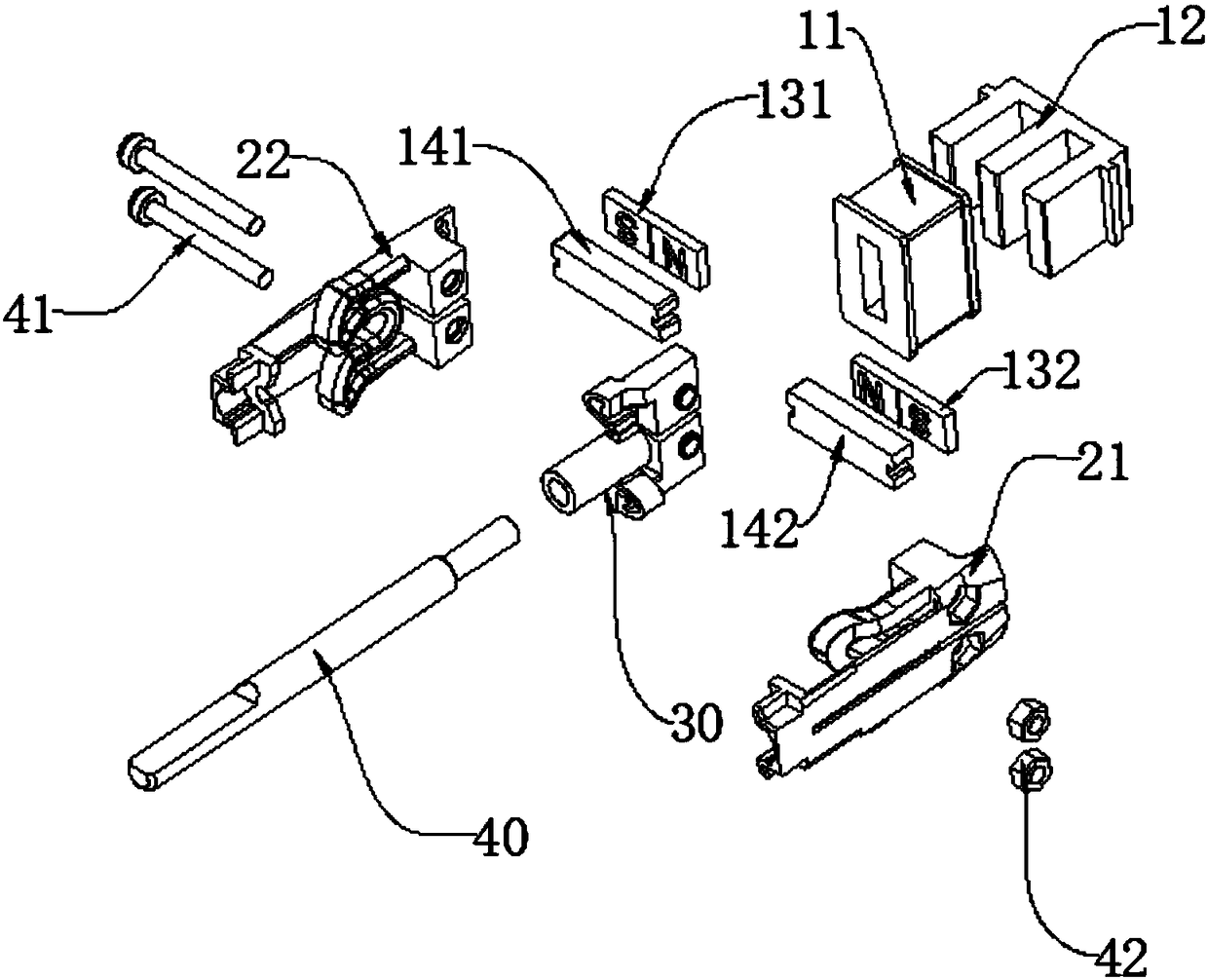 Electromagnetic power driving mechanism and care device with the driving mechanism