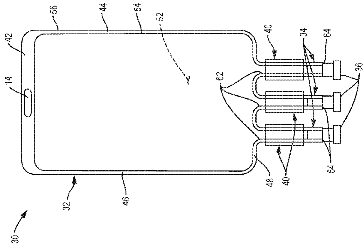 Dry sterilizable bag and clamp for storing liquid and frozen media and dispensing