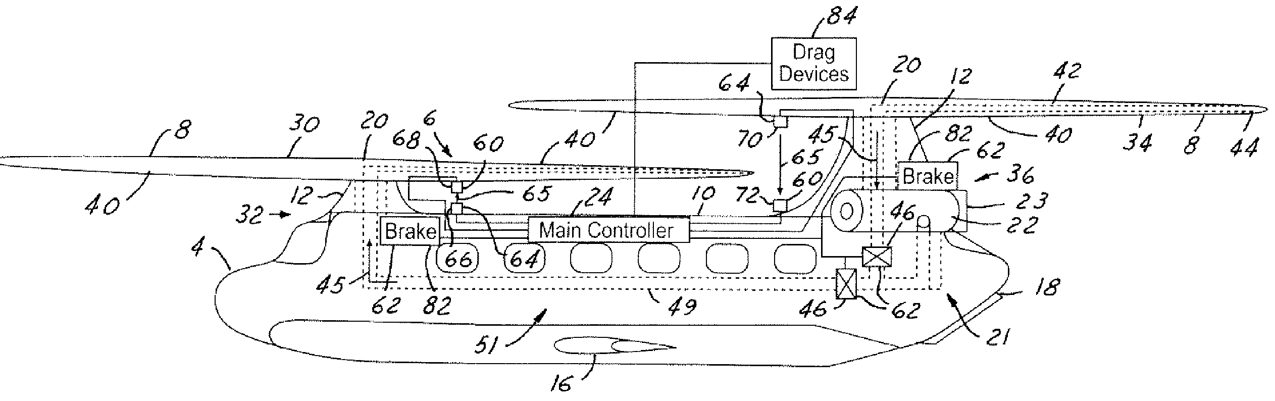 Tandem rotor wing rotational position control system