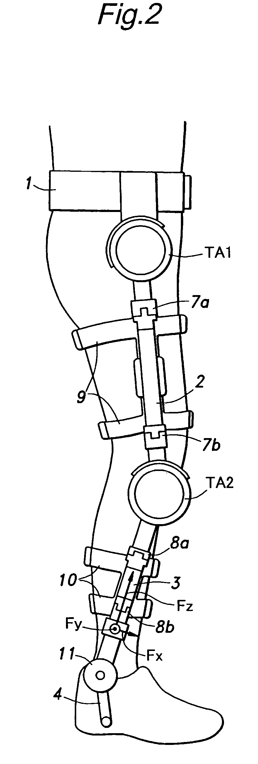 Walking assistance device provided with a force sensor