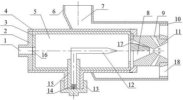 A liquid fuel electrostatic atomization nozzle with gas-liquid coaxial injection