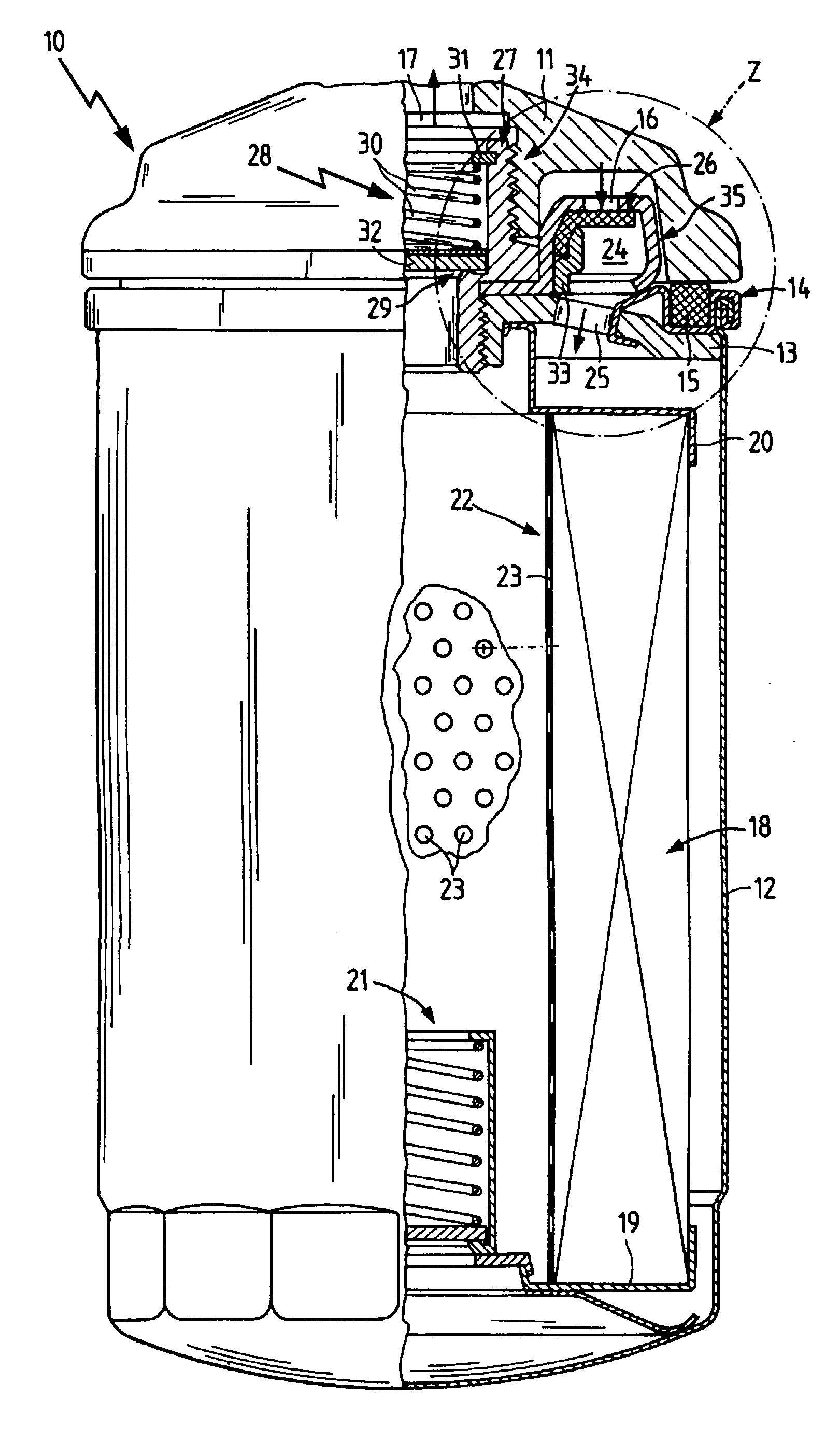 Replaceable liquid filter