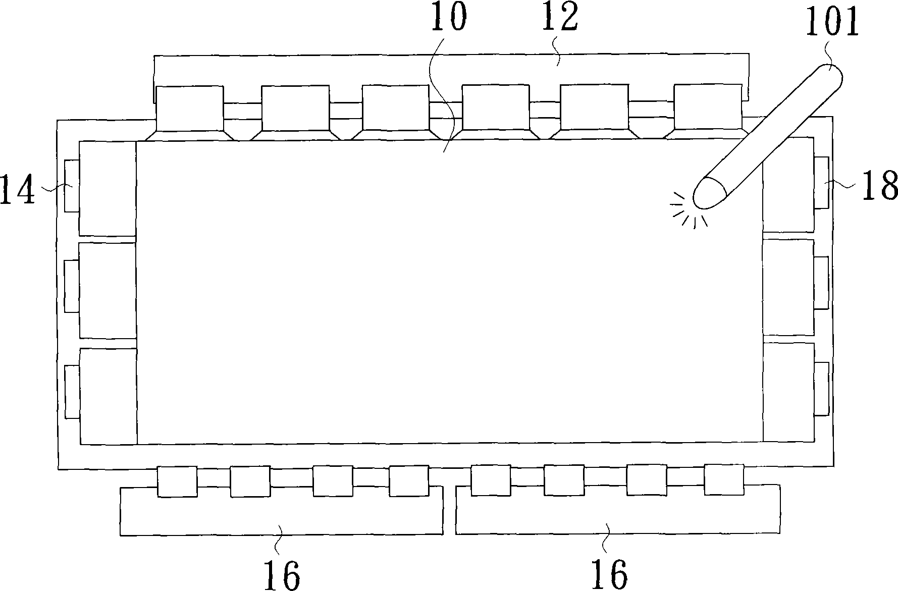 Light sensing type touching and controlling circuit and liquid crystal display thereof