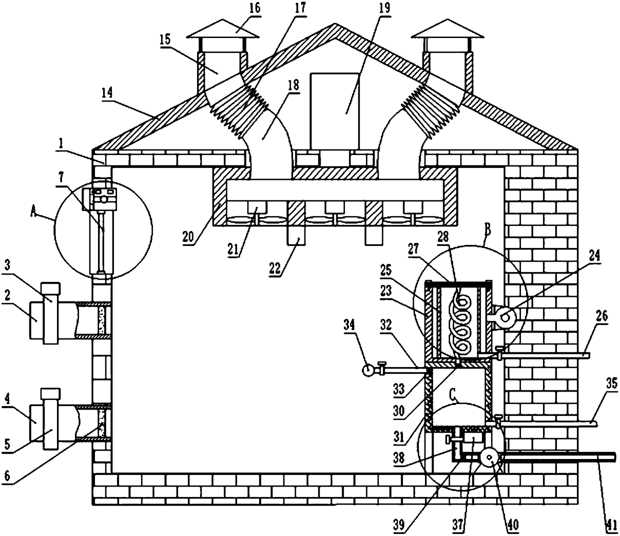 Energy-saving ventilation system for engineering industry