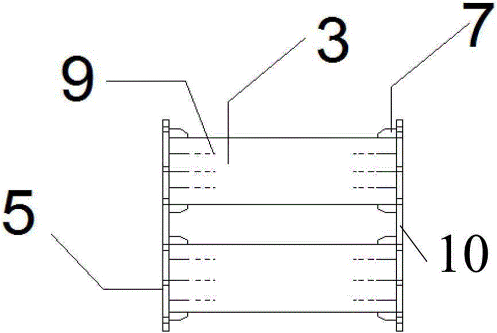 Assembled type three-combined-round-steel-pipe concrete inner support structure and manufacturing method