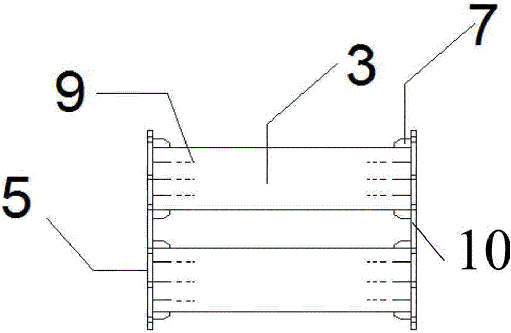 Assembled type three-combined-round-steel-pipe concrete inner support structure and manufacturing method