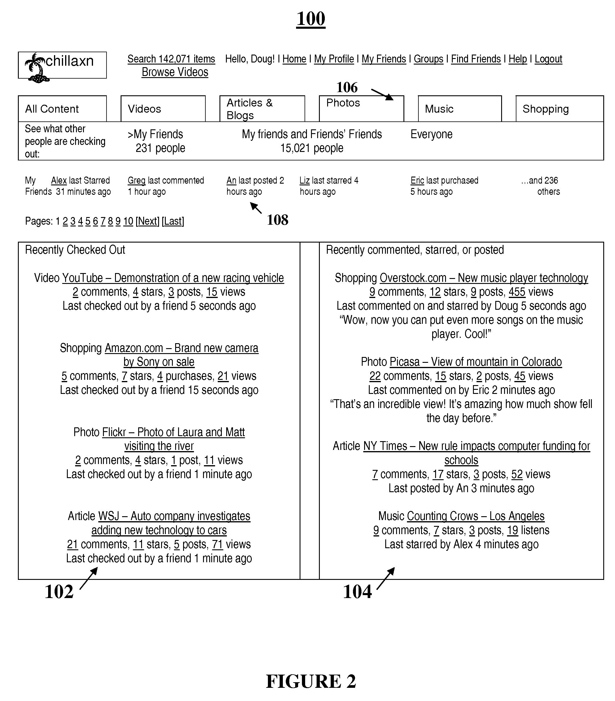 System for targeting third party content to users based on social networks