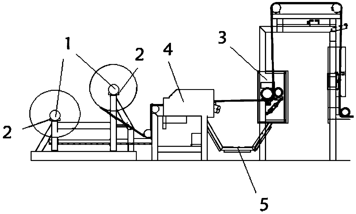 A film-drawing and film-loading device for an interlayer diaphragm of an automobile front windshield