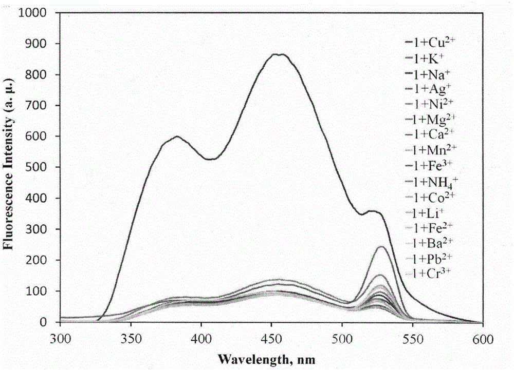 Novel fluorescent molecular probe for copper ions and application of novel fluorescent molecular probe