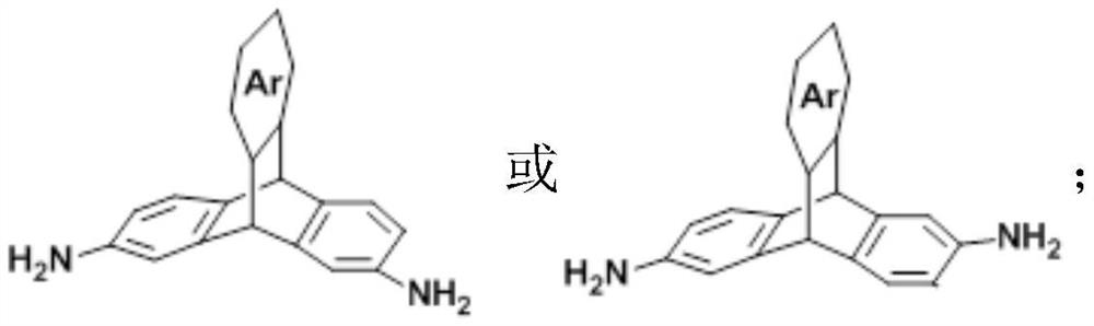 Polyimide for gas separation prepared based on diaminotriptycene and derivatives thereof and preparation method thereof