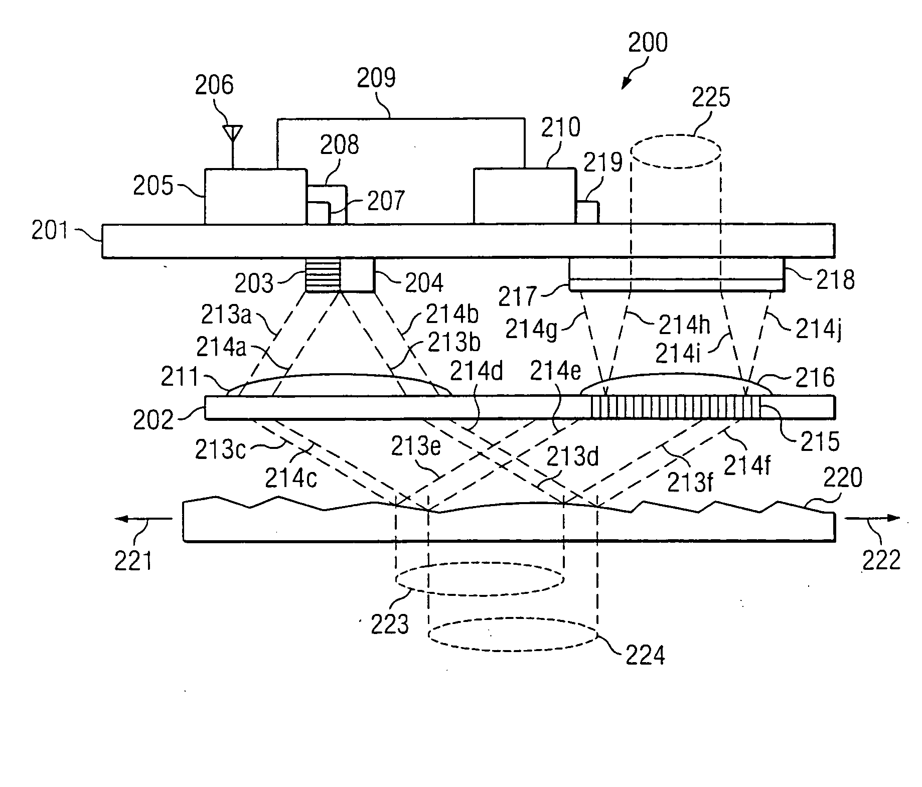 Low power consumption, broad navigability optical mouse