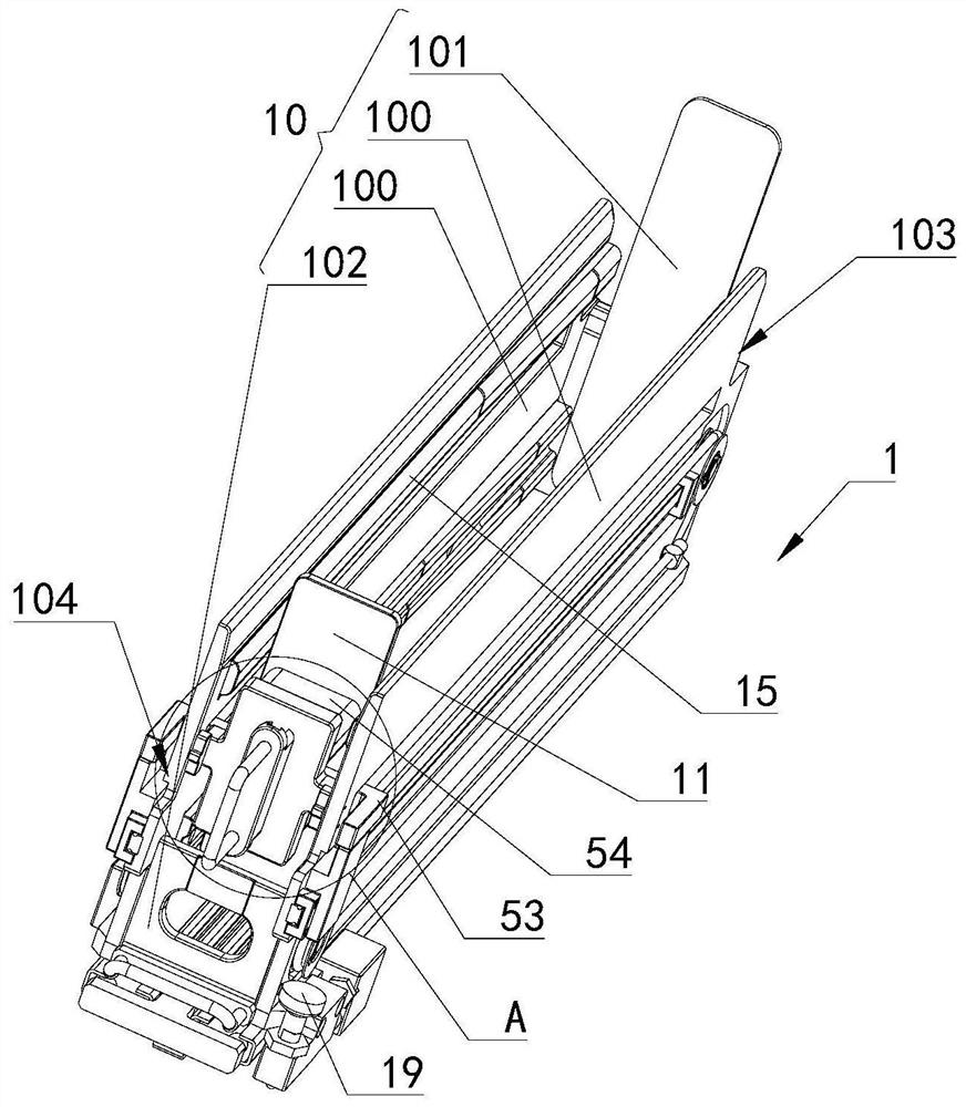 Material storage box mechanism and material storage device