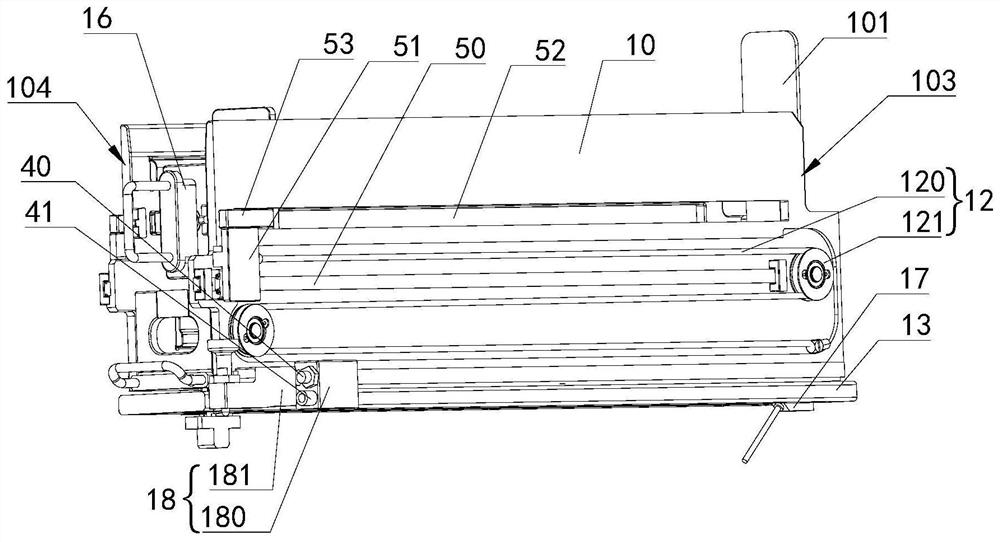 Material storage box mechanism and material storage device