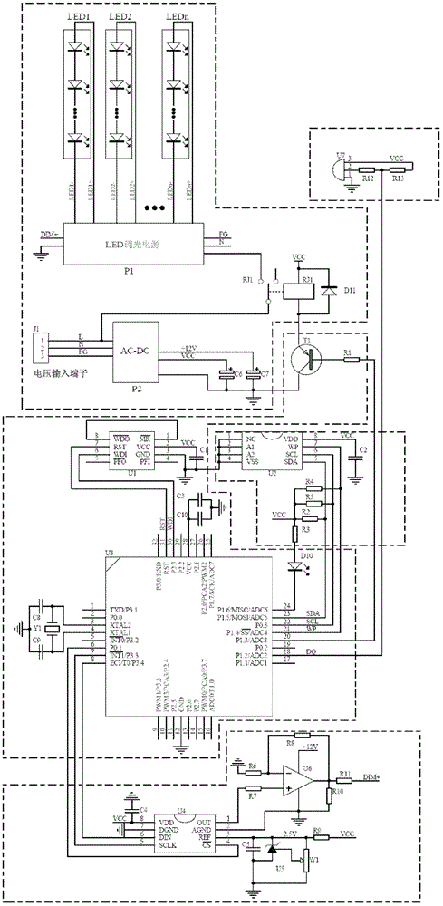 Zero luminous decay realizing method and control system for LED (light-emitting diode) road lighting lamp