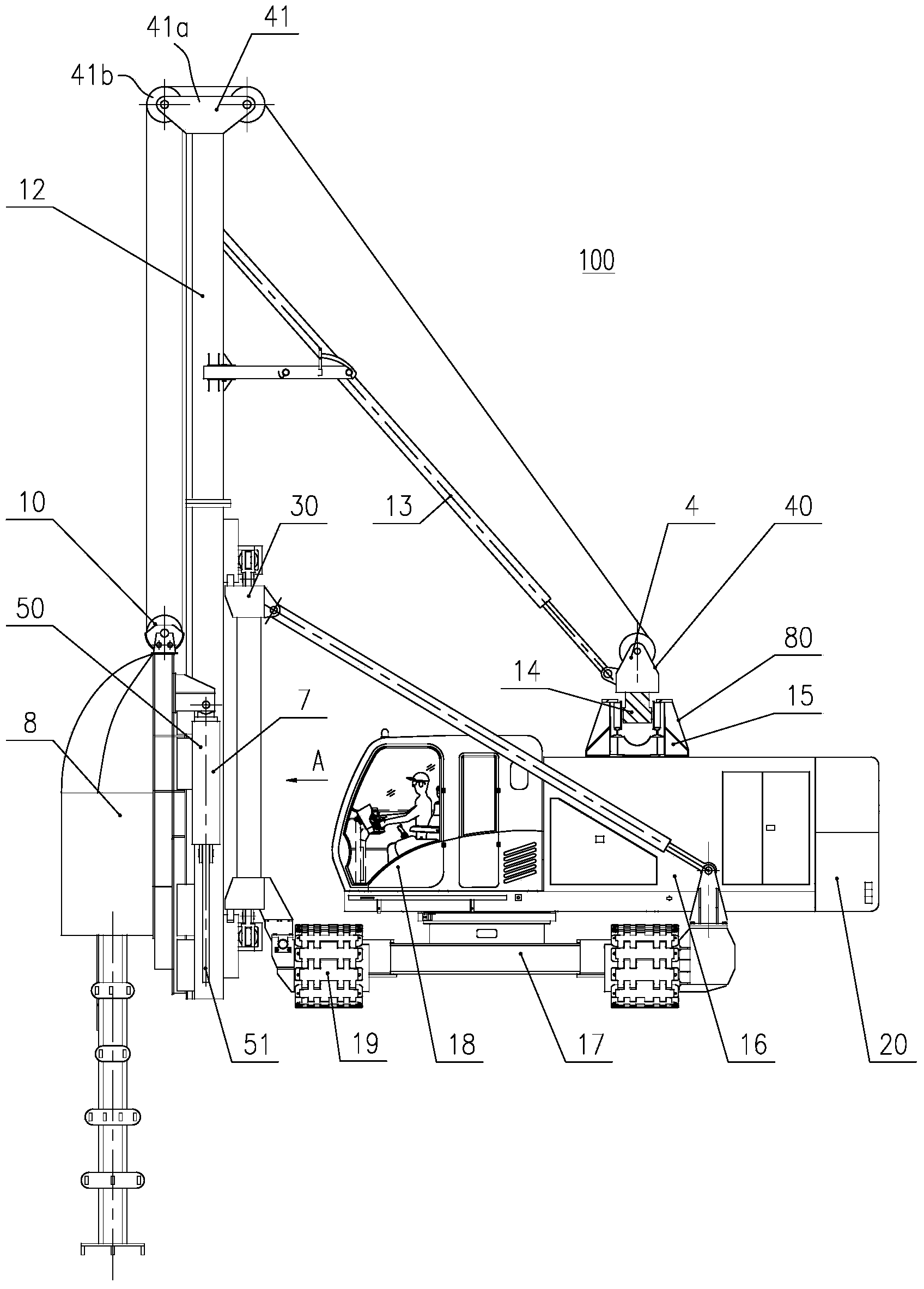 Chain tooth type continuous wall trenching machine