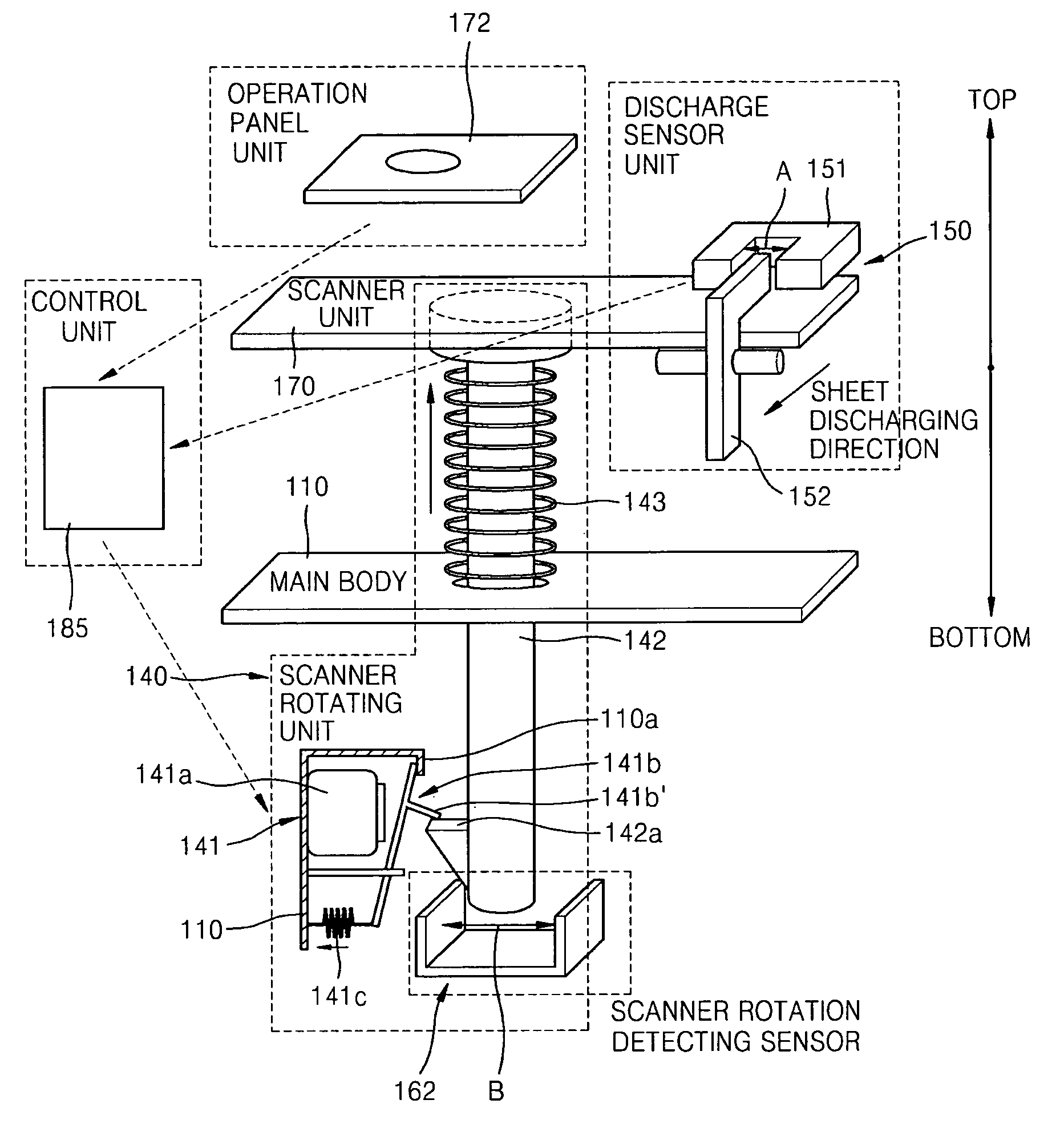 Image forming apparatus which can expand space of discharging unit