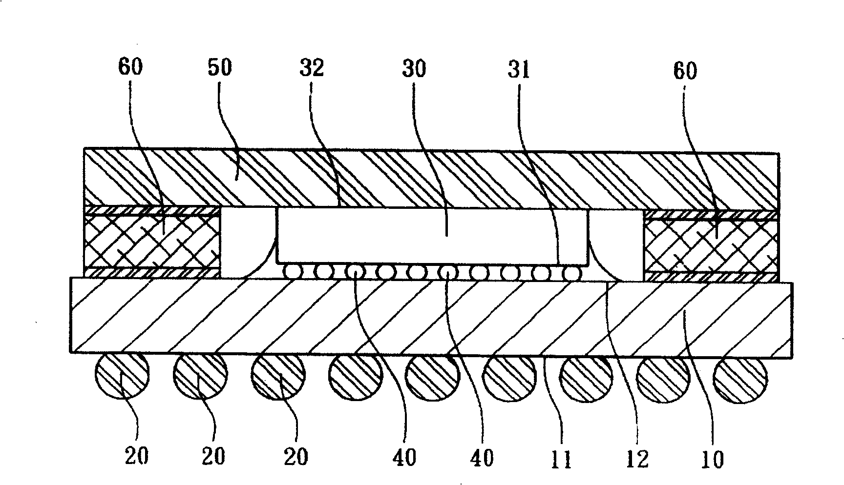 Heat elimination type structure for packing complex crystal