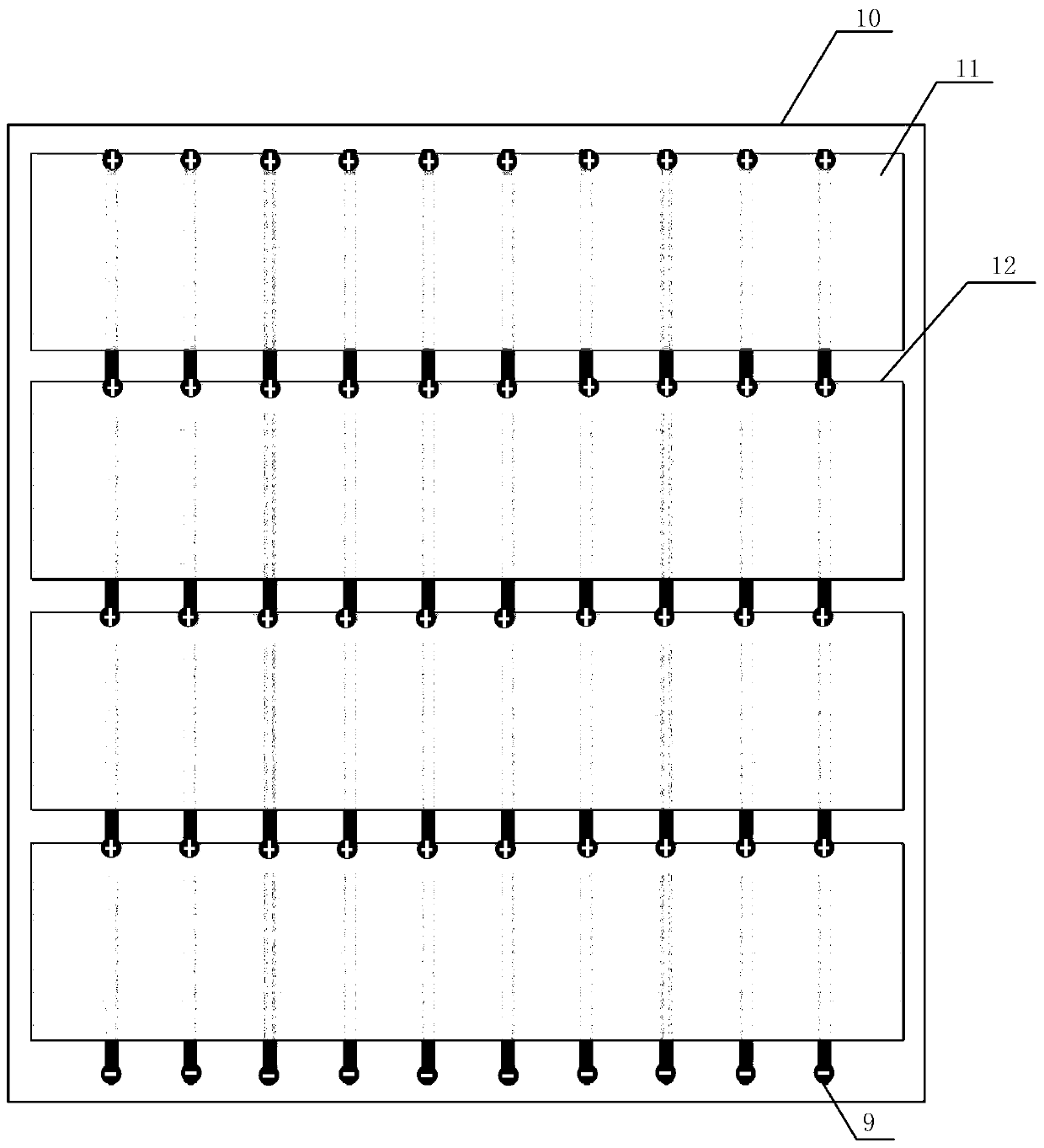 Water-blocking front plate integrated with solar cell interconnection and processing method thereof