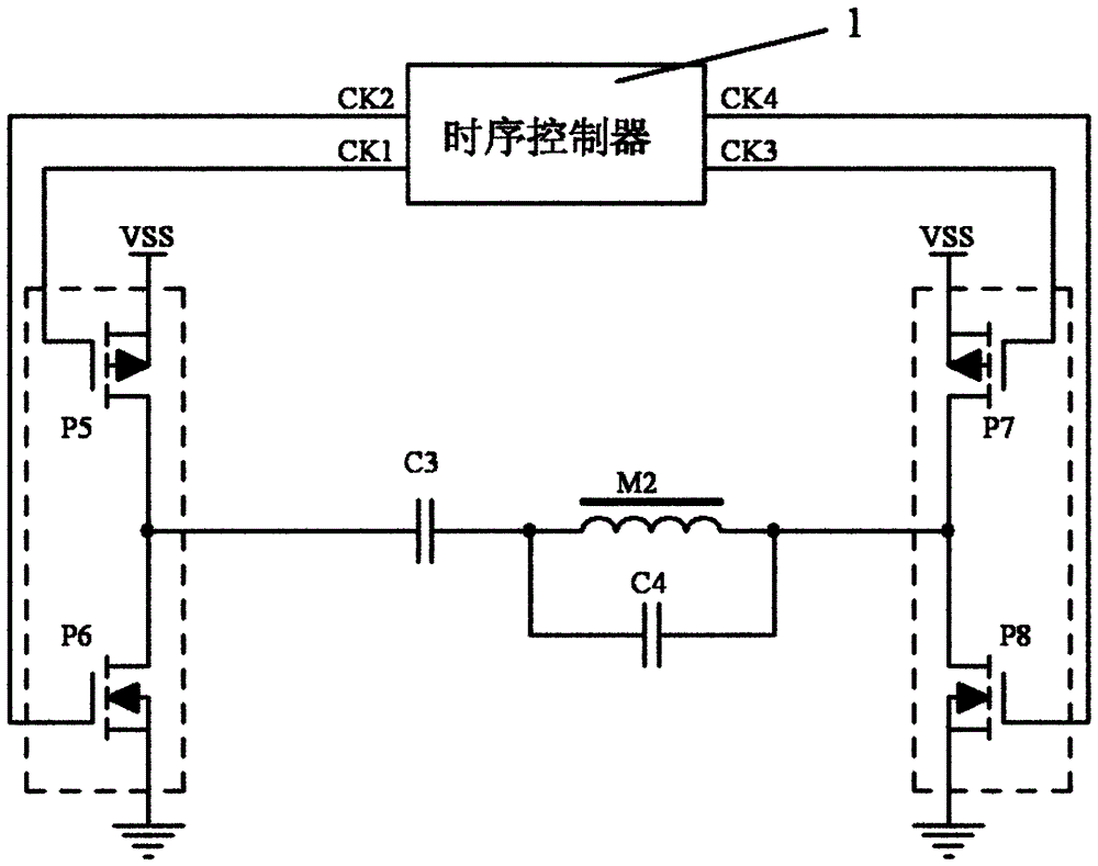 A pulse excitation circuit of a DC and low frequency magnetic signal testing device