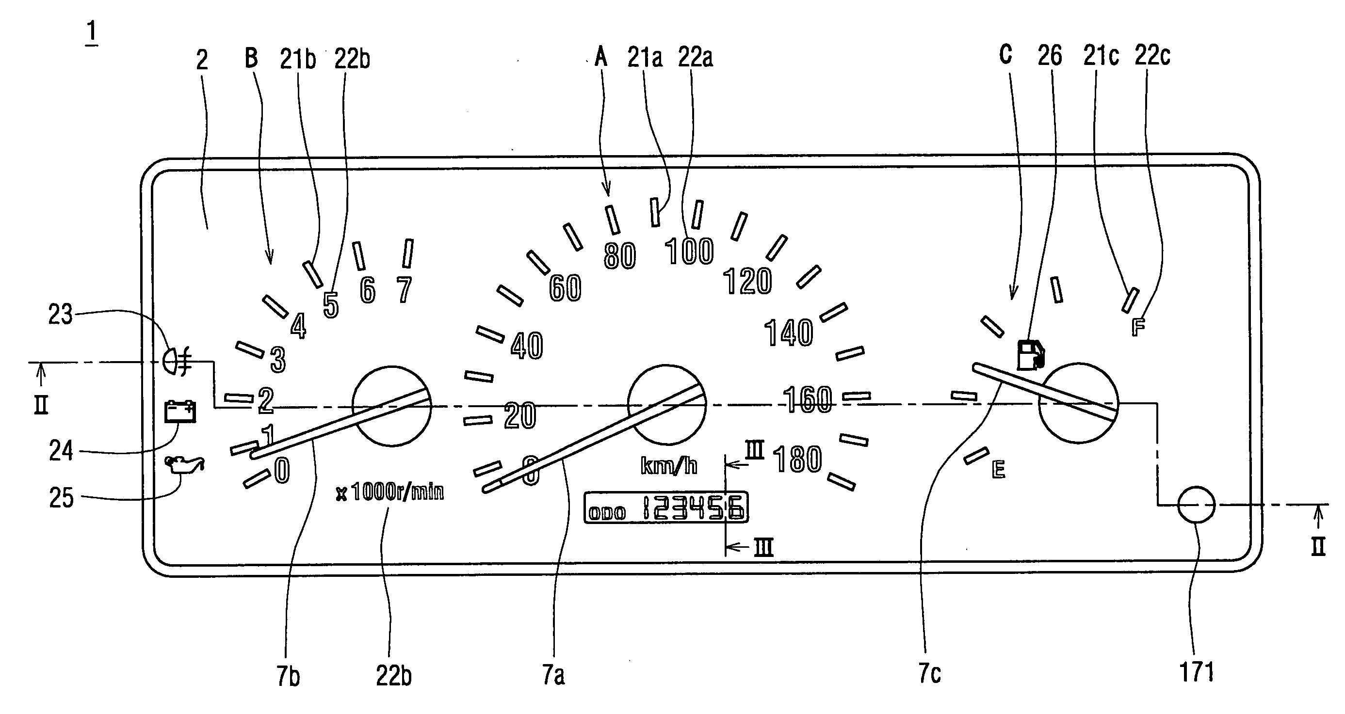 Indicating instrument for vehicle