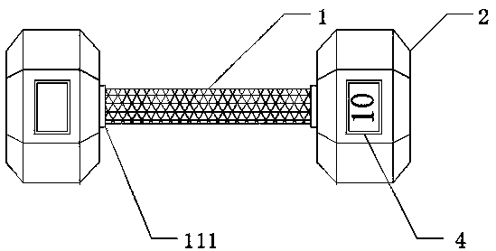 Dumbbell and production process thereof