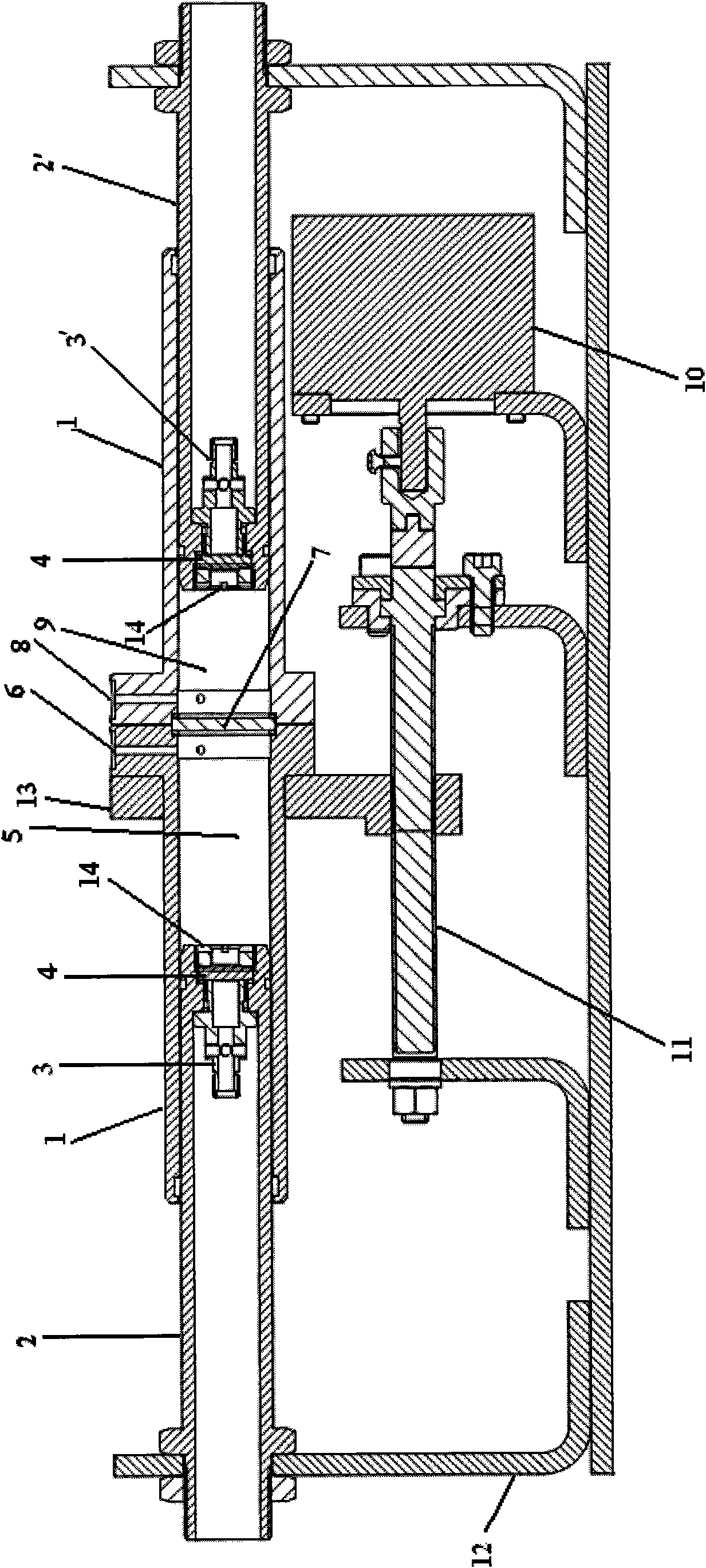 Device for carrying out long-time continuous optical monitoring on liquid concentration