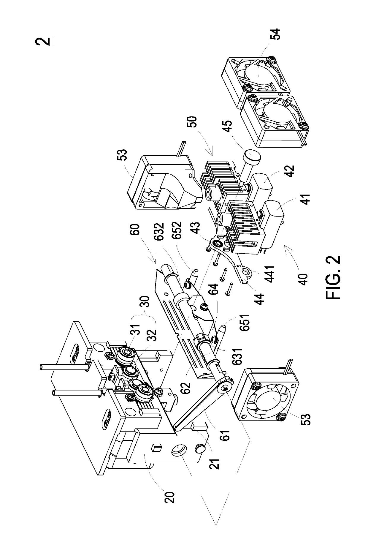 Dual printhead assembly and 3D printing apparatus using same