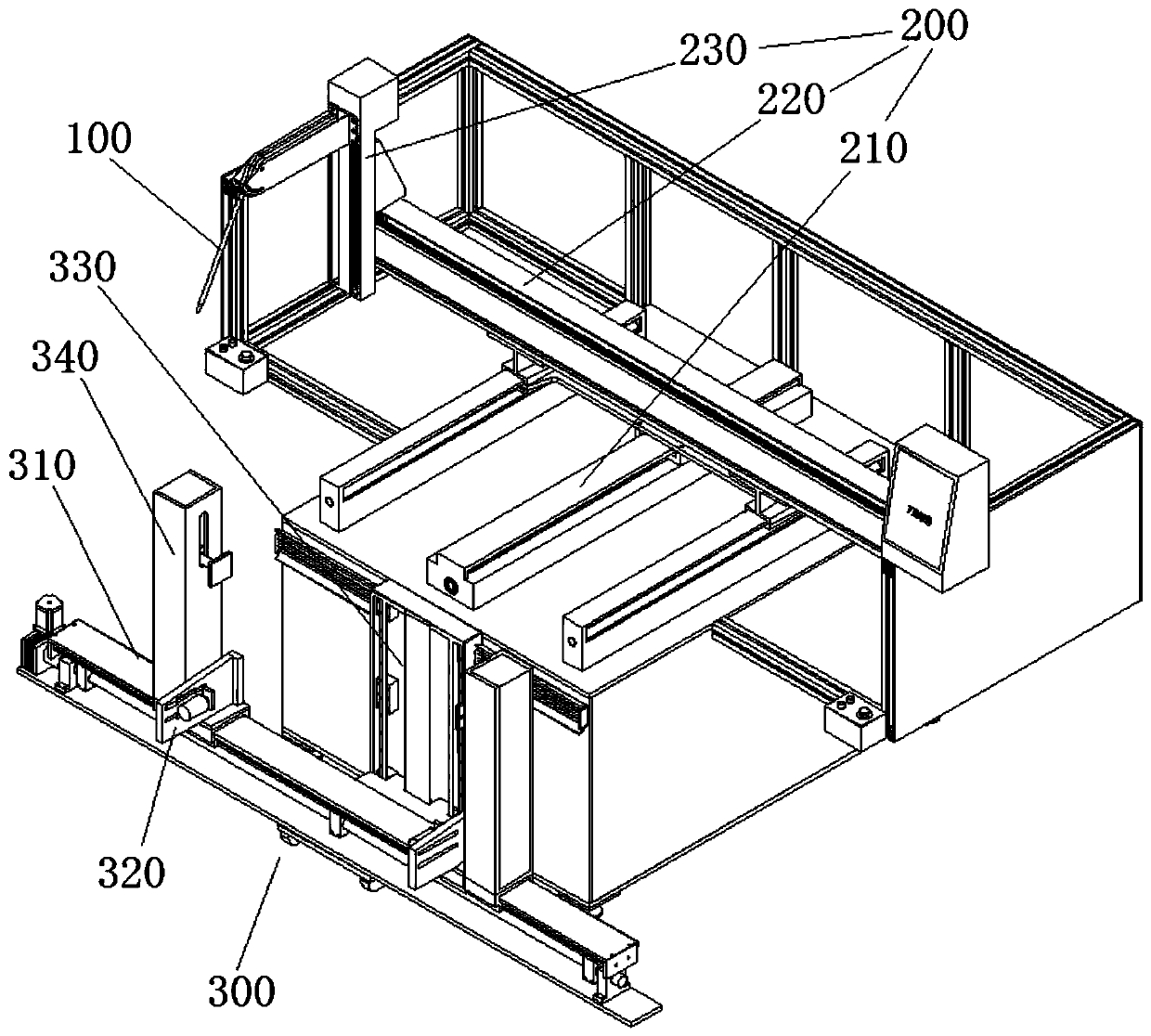 A multi-dimensional frame gluing equipment