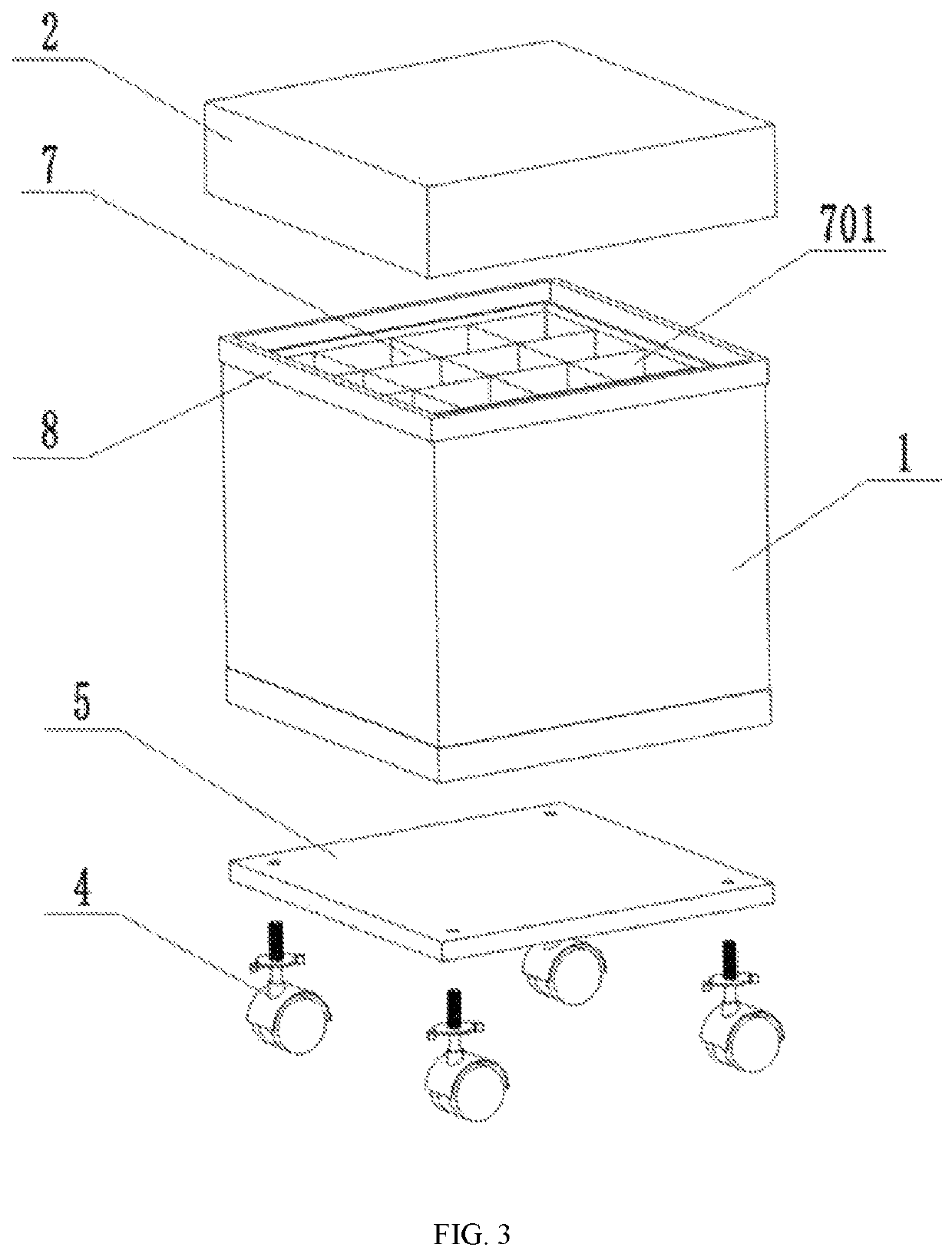 Folding storage stool on wheels