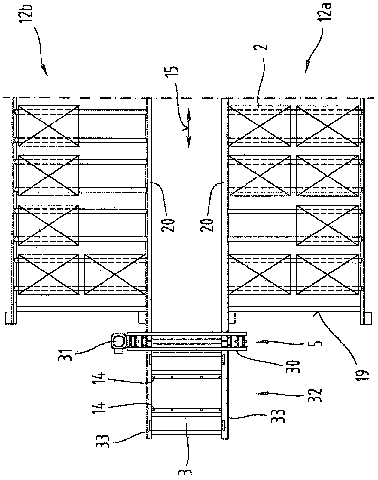 Rack storage system and method for operating same