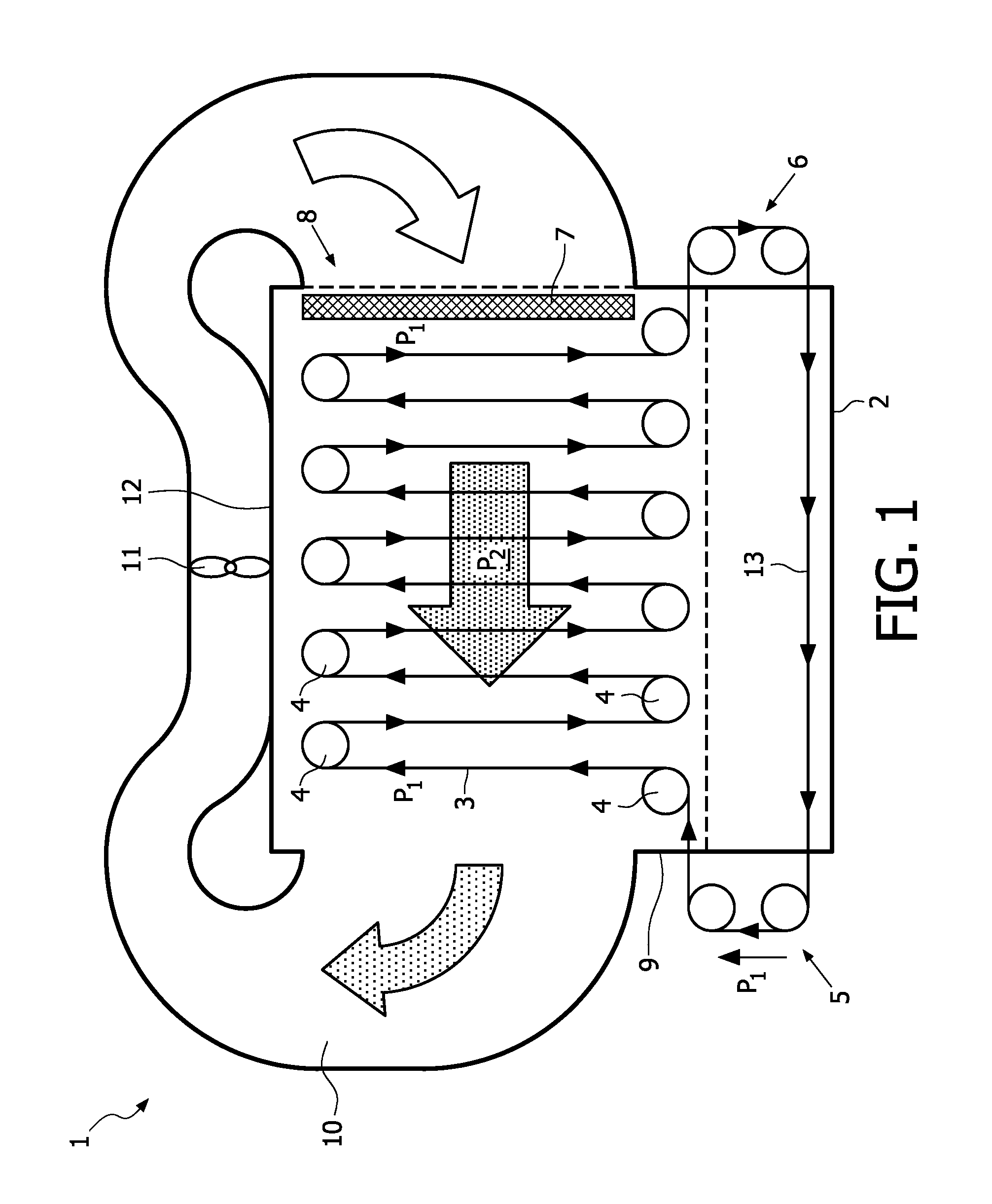 Device for treating elongate food products with a conditioned airflow