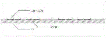 Small-spacing LED full-color display screen achieved by virtue of single-layer PCB board (printed circuit board)