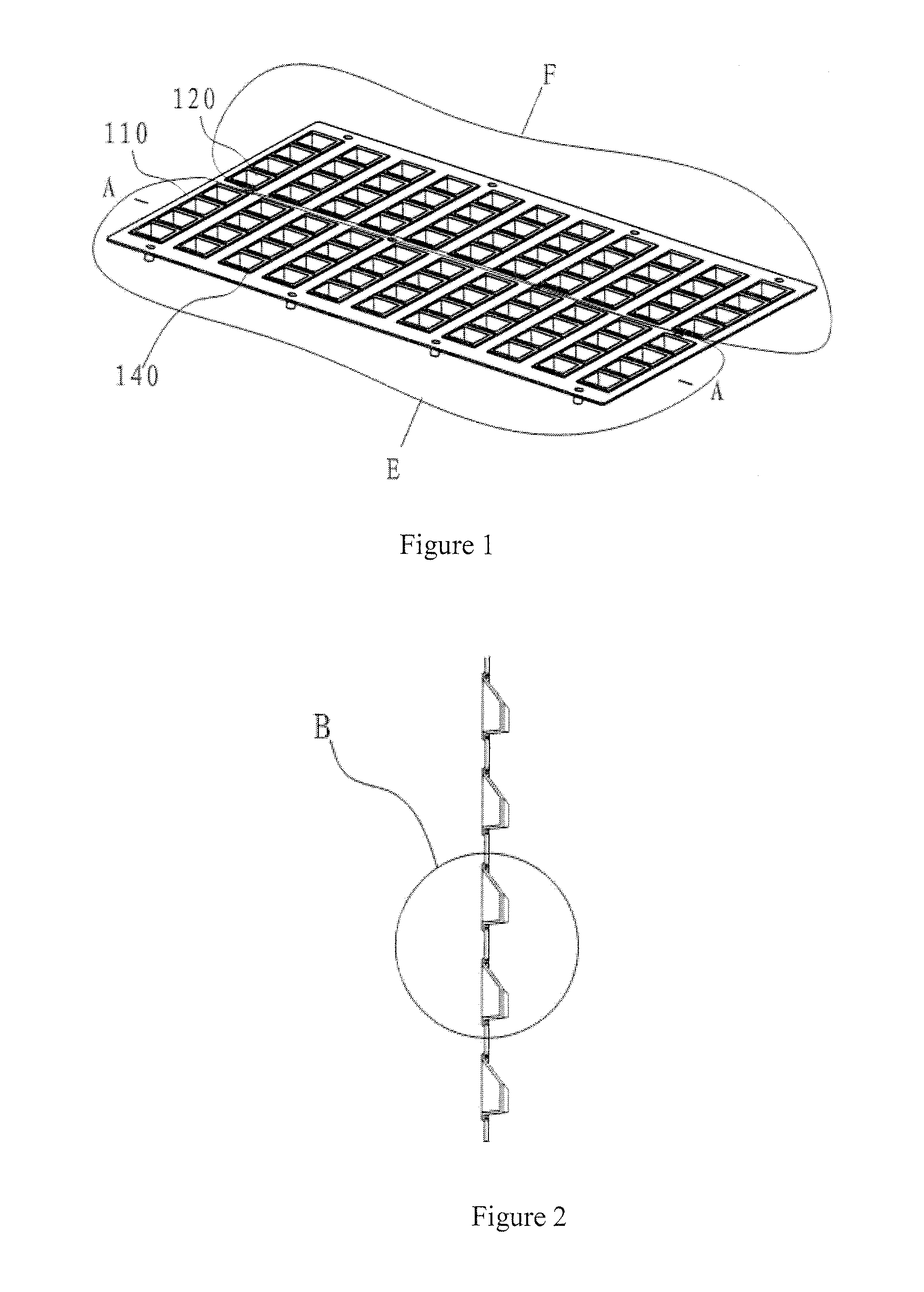 Reflector panel of an LED street lamp