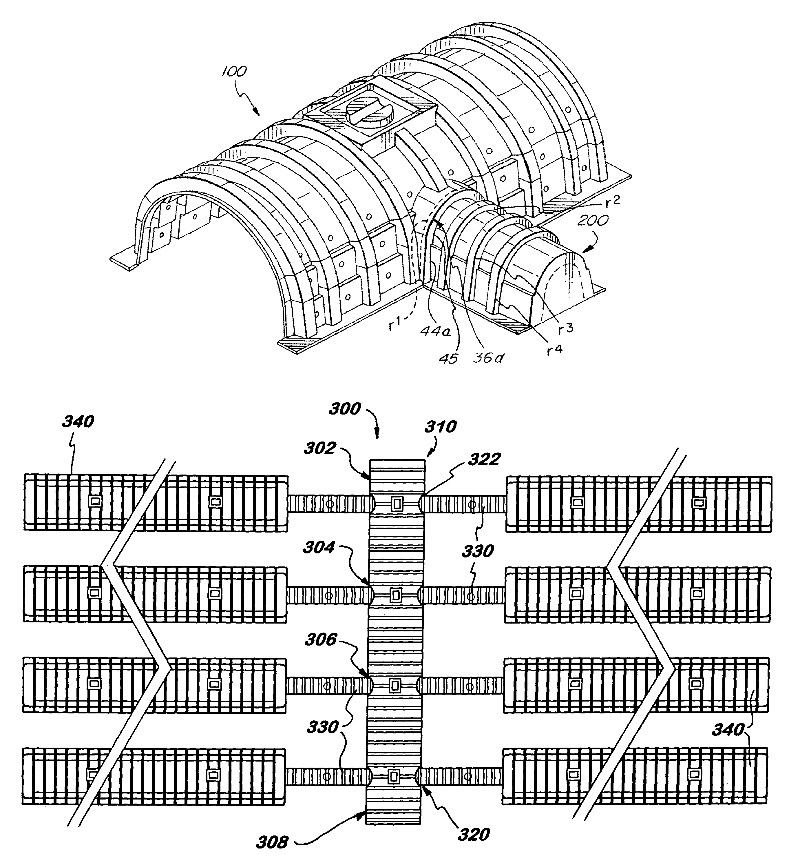 Storm water chamber for ganging together multiple chambers