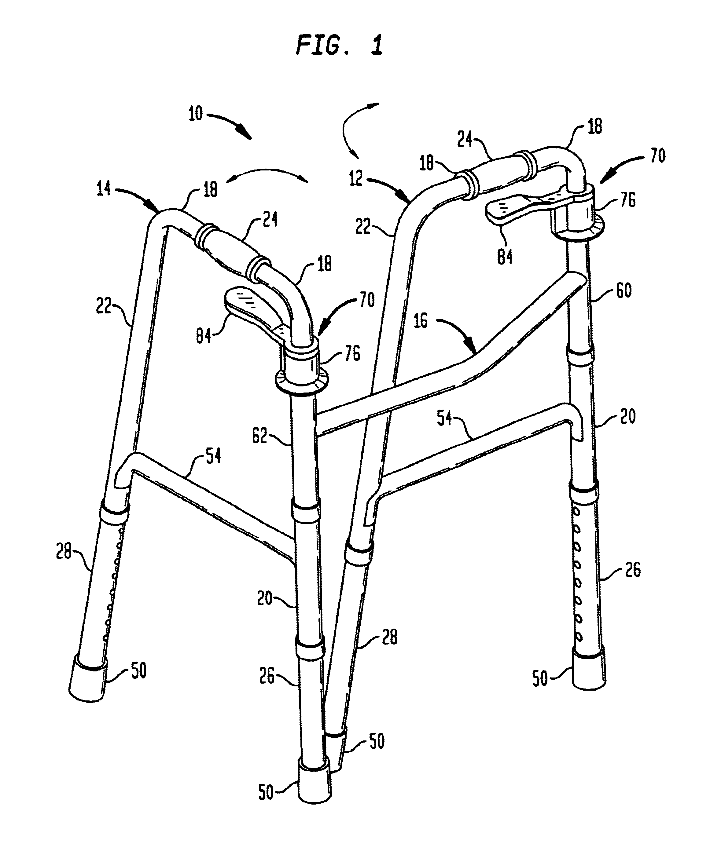 Lock release mechanism for foldable walkers