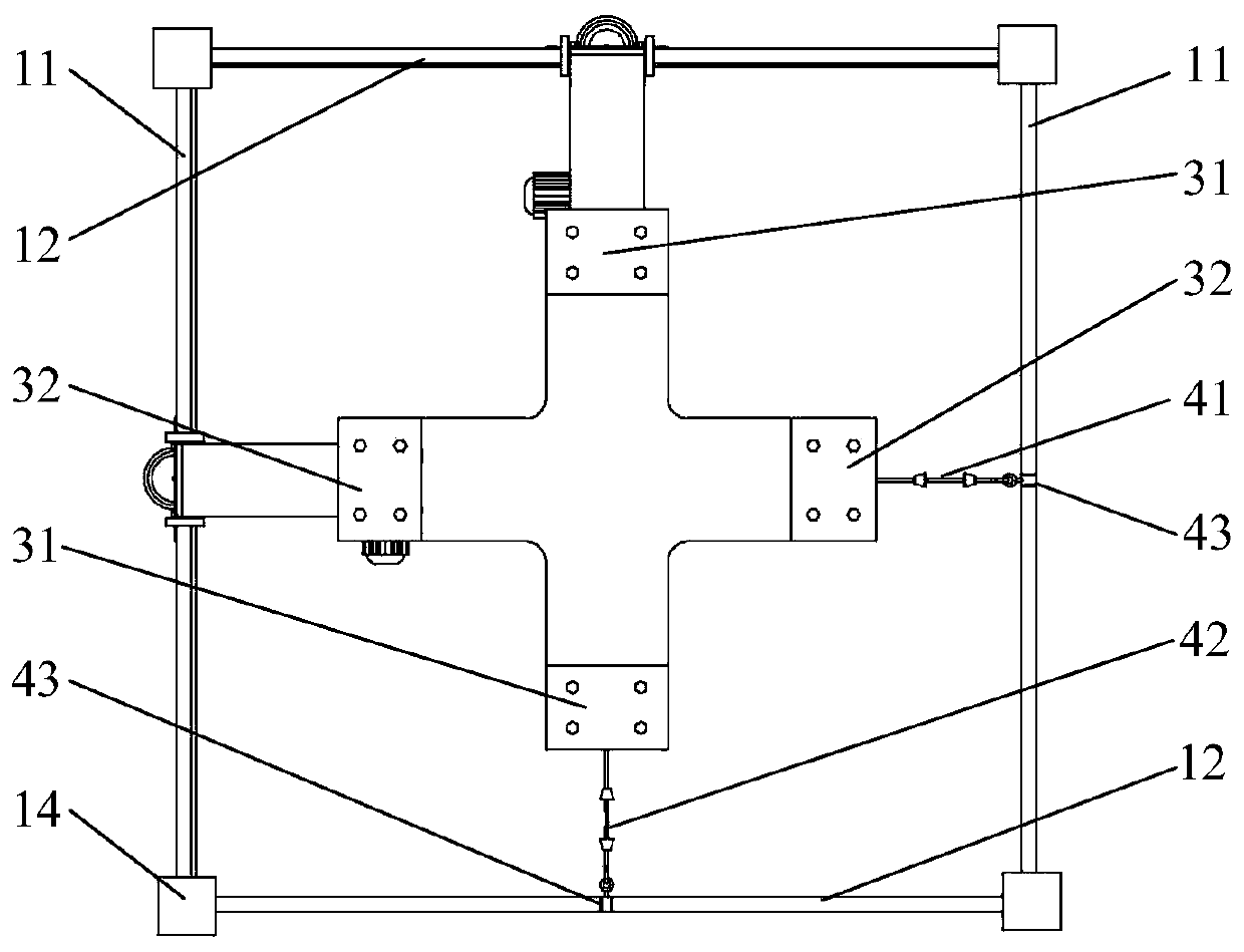 Test device for biaxial stress fatigue loading of flexible fiber enhanced thin film