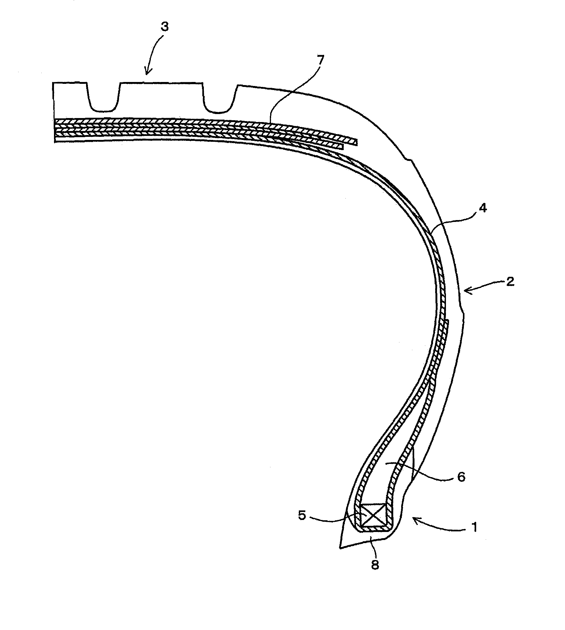 Rubber composition for use in tires