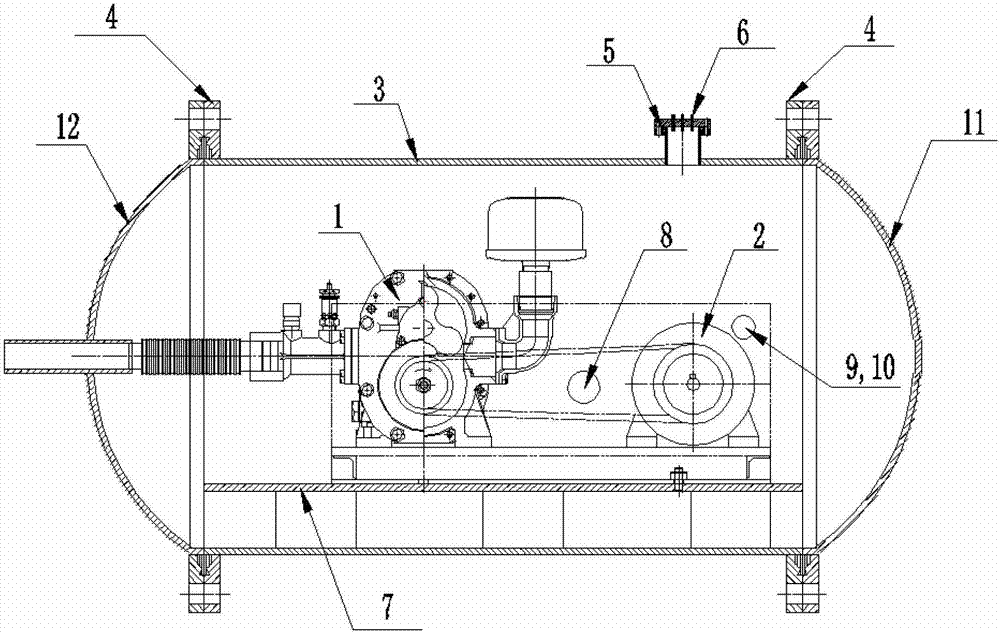 Fan device driving gas to circulate in high-temperature high-pressure sealed pipeline