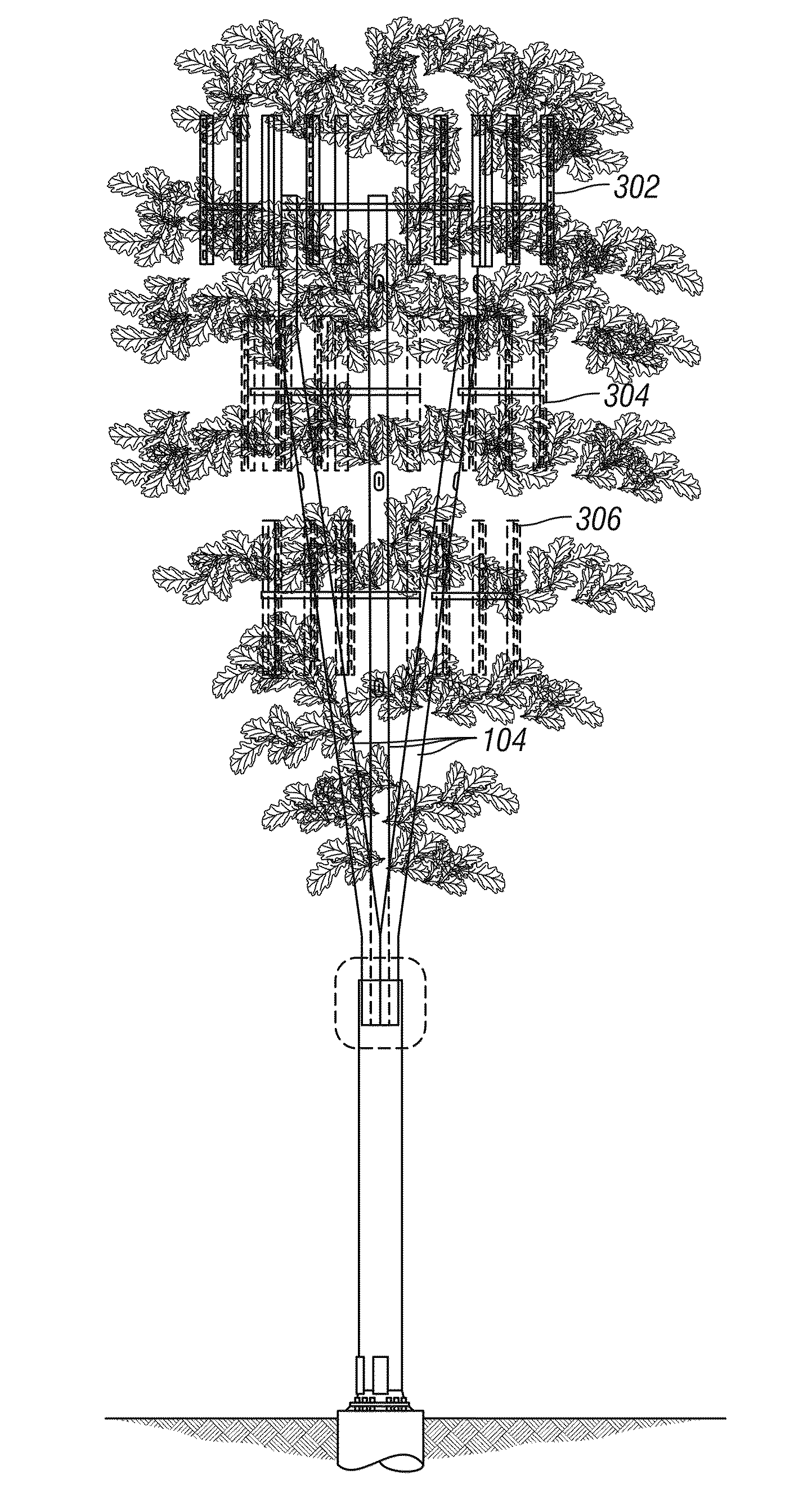 System, method and apparatus for supporting and concealing radio antennas